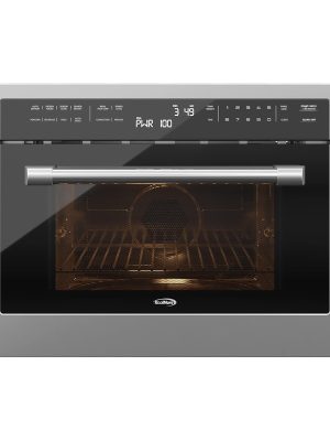【Limited-Time Offer,Once Sold Out, It’s Gone】KoolMore 24 Inch Built-in Convection Oven and Microwave Combination with Broil, Soft Close Door, 1000 Watt Power, Stainless Steel Finish, Touch Control LCD Display (KM-CWO24-SS)