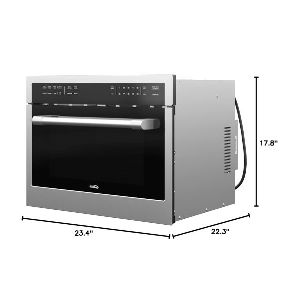 【Limited-Time Offer，Once Sold Out, It’s Gone】KoolMore 24 Inch Built-in Convection Oven and Microwave Combination with Broil, Soft Close Door, 1000 Watt Power, Stainless Steel Finish, Touch Control LCD Display (KM-CWO24-SS)