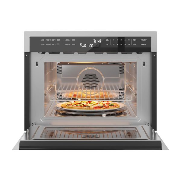 【Limited-Time Offer，Once Sold Out, It’s Gone】KoolMore 24 Inch Built-in Convection Oven and Microwave Combination with Broil, Soft Close Door, 1000 Watt Power, Stainless Steel Finish, Touch Control LCD Display (KM-CWO24-SS)