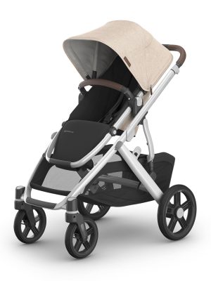 UPPAbaby Vista V3 Stroller - Full-Size Single-to-Double Stroller System - Toddler Seat, Bug Shield, Rain Shield, and Storage Bag Included - Declan  Oat Mélange