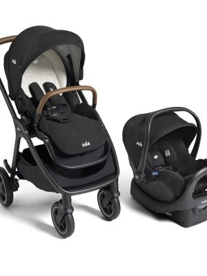 3-in-1 Stroller, Lightweight Infant Car Seat & Anti-Rebound Base, All-Wheel Suspension, Reversible Seat (Shale)