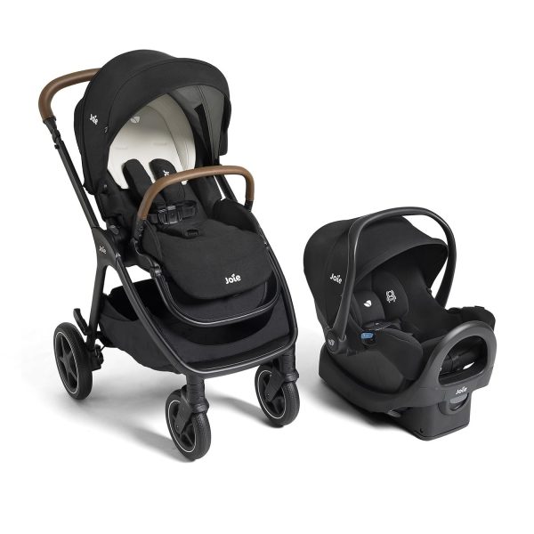 3-in-1 Stroller, Lightweight Infant Car Seat & Anti-Rebound Base, All-Wheel Suspension, Reversible Seat (Shale)