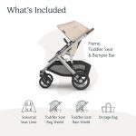 UPPAbaby Vista V3 Stroller - Full-Size Single-to-Double Stroller System - Toddler Seat, Bug Shield, Rain Shield, and Storage Bag Included - Declan  Oat Mélange