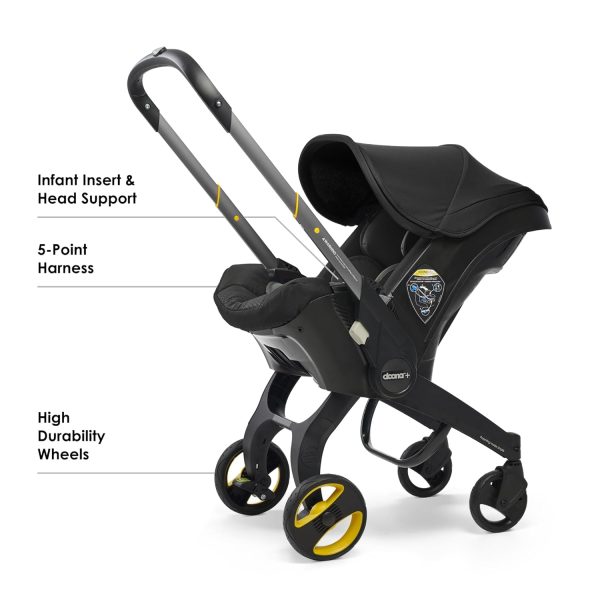 【Limited-Time Offer，Once Sold Out, It’s Gone】Doona Car Seat & Stroller, Nitro Black - All-in-One Travel System